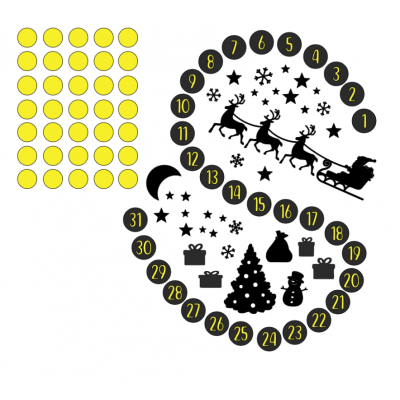 Raamsticker - Aftelkalender Kerst