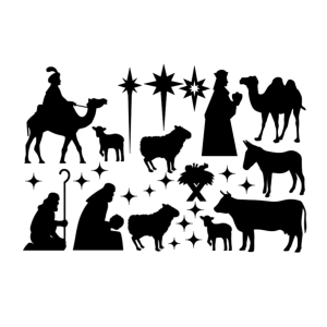 Raamsticker - Kerststal 2 Raamsticker - Kerststal 2