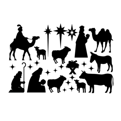 Raamsticker - Kerststal 2